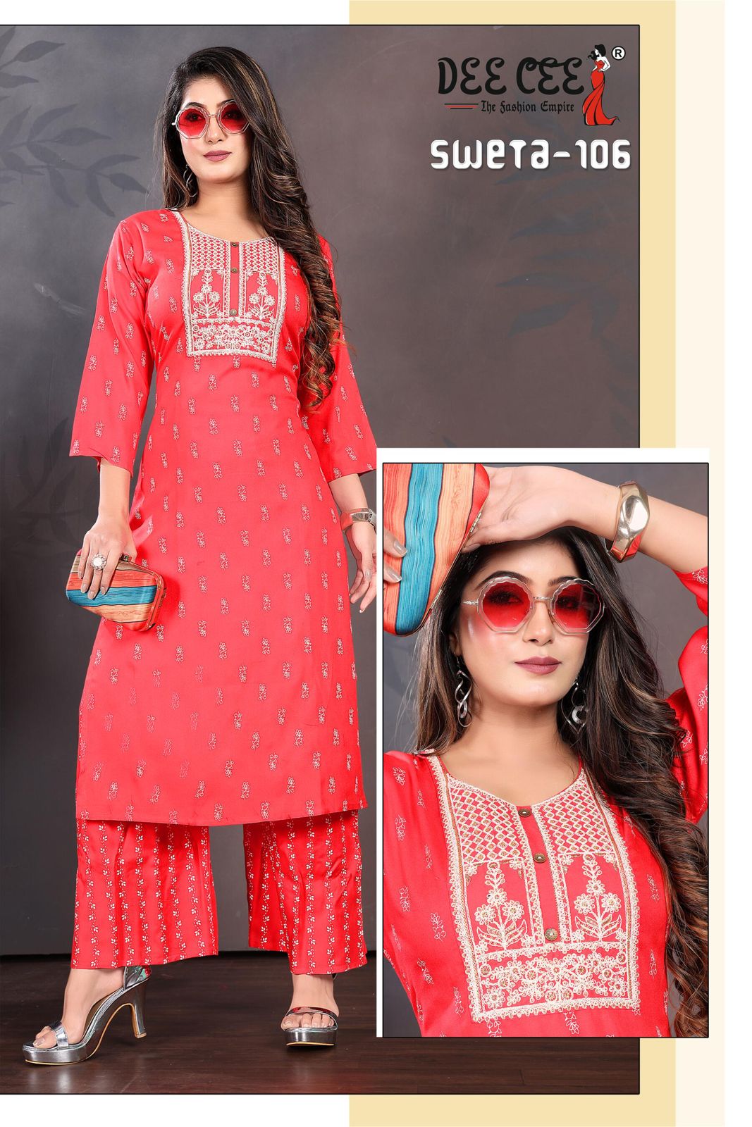 Deecee Sweta Rayon Printed Embroidery Kurti With Bottom Catalog
